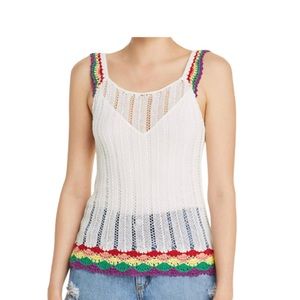 Aqua colorful crochet tank size xs brand new without tags